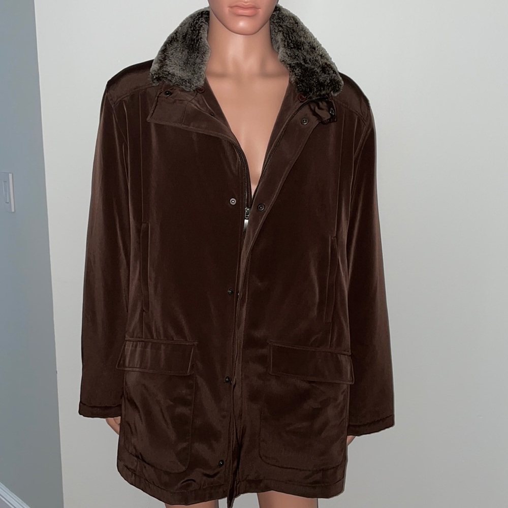 Mario Dessuti Mens Brown Jacket Coat Size 2XL